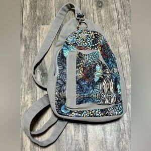 Black Butterfly Canvas Chest Bag Small Chest Pack Crossbody Bag for Travel Teal